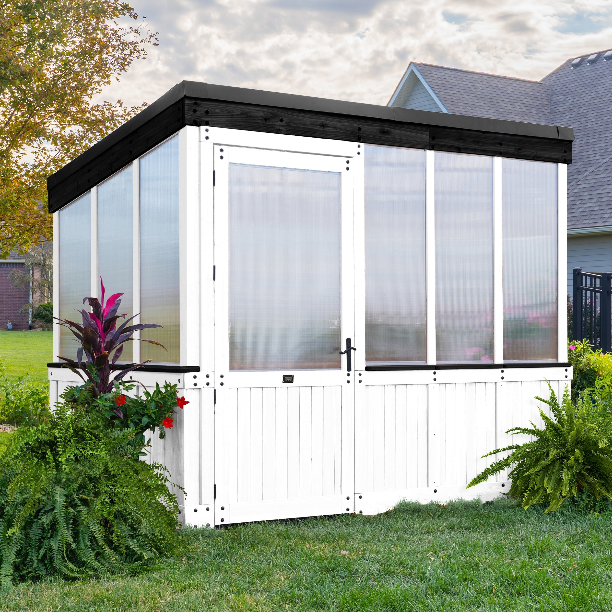 9x6 Willow Greenhouse - Pre-Stained & Sealed White