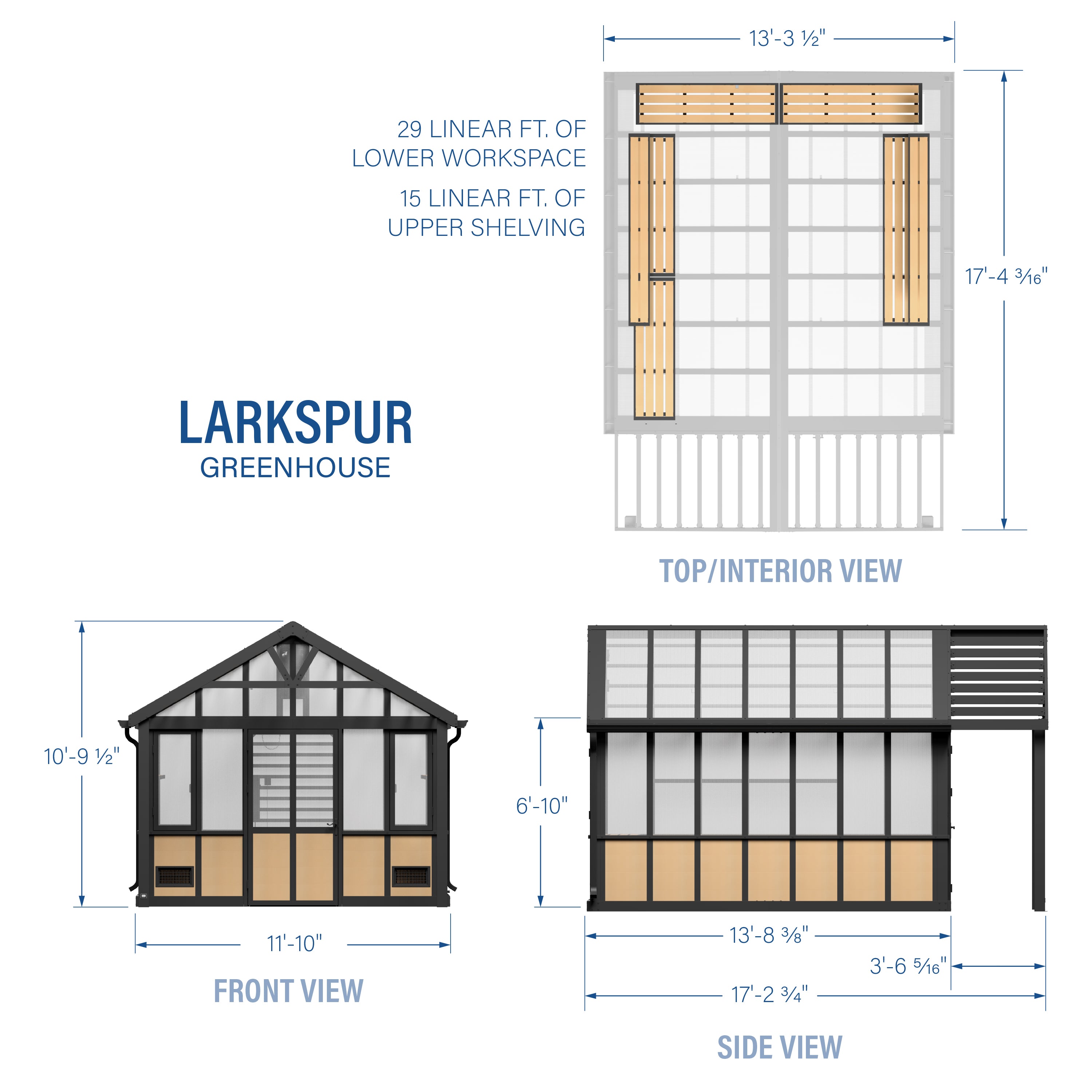 14 X 12 Larkspur Metal Greenhouse
