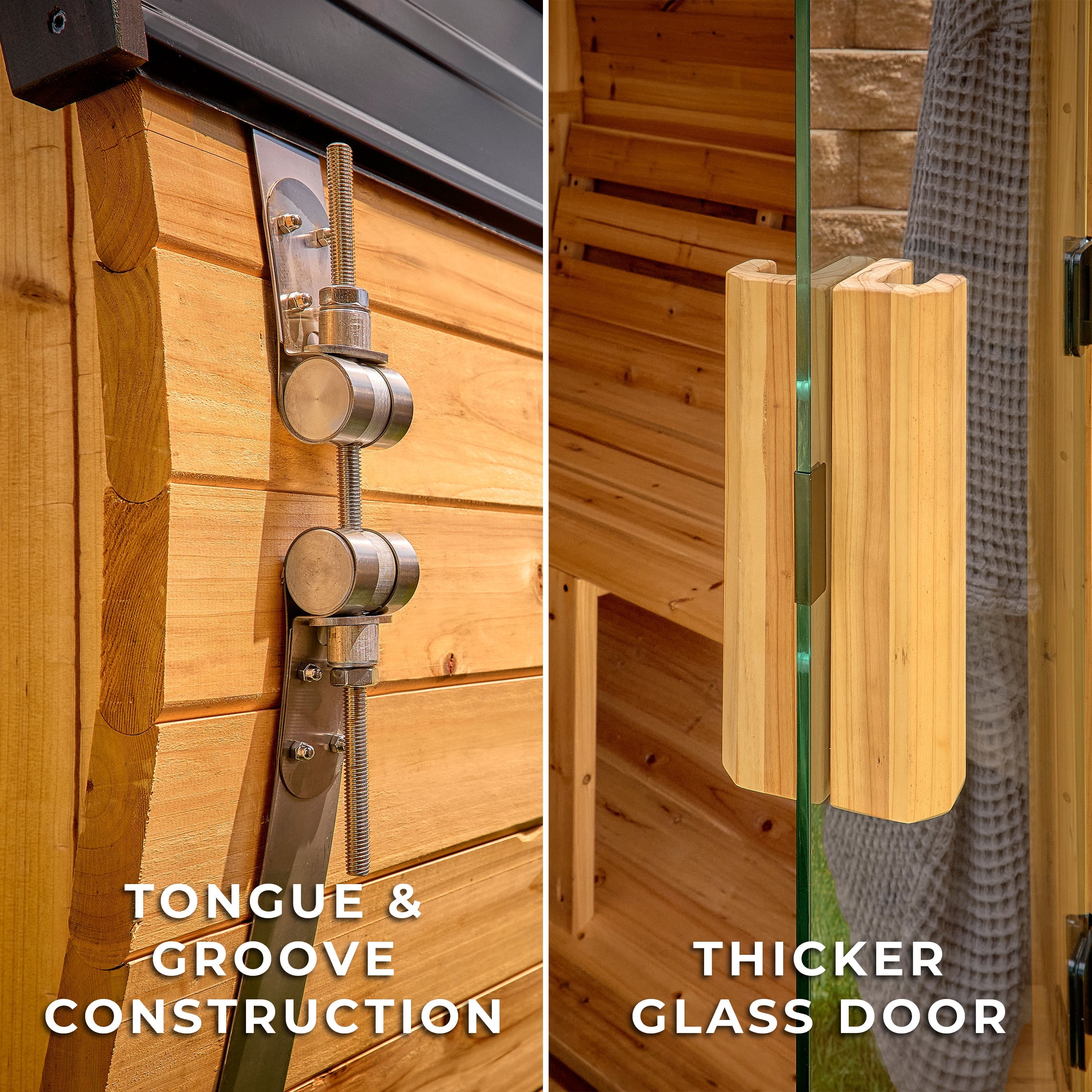 Paxton Outdoor Barrel Sauna with Porch – 2-4 Person